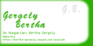 gergely bertha business card